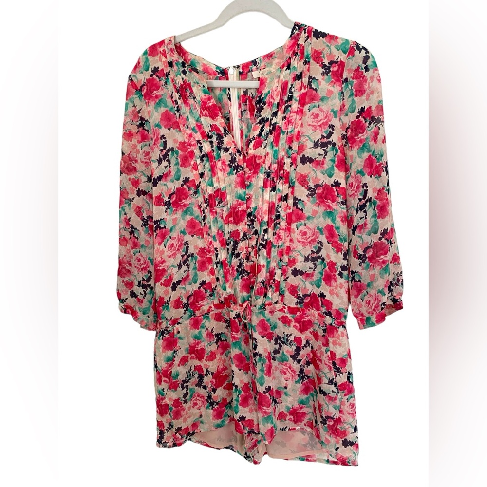 Joie Amara C Floral Print Silk Romper Size S - Picture 3 of 7
